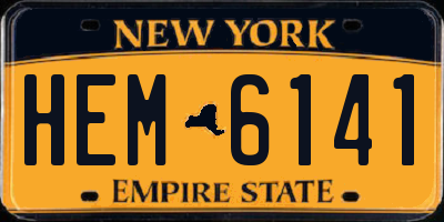 NY license plate HEM6141