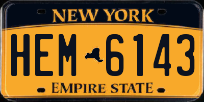 NY license plate HEM6143