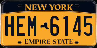 NY license plate HEM6145