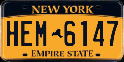 NY license plate HEM6147