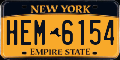 NY license plate HEM6154