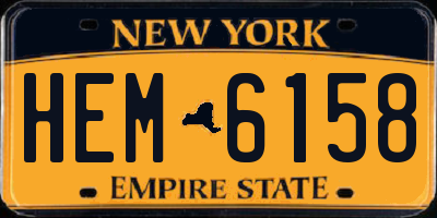 NY license plate HEM6158