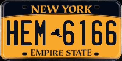NY license plate HEM6166