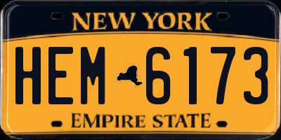 NY license plate HEM6173