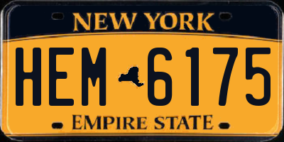 NY license plate HEM6175