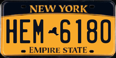 NY license plate HEM6180