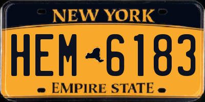 NY license plate HEM6183