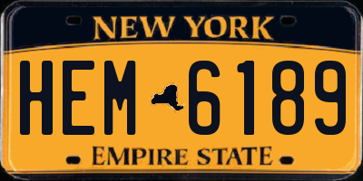 NY license plate HEM6189
