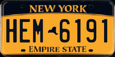 NY license plate HEM6191