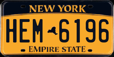 NY license plate HEM6196