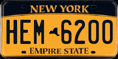 NY license plate HEM6200