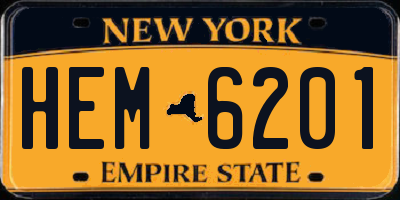 NY license plate HEM6201