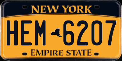 NY license plate HEM6207