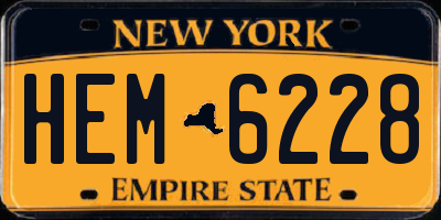 NY license plate HEM6228
