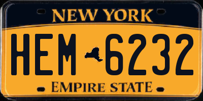 NY license plate HEM6232