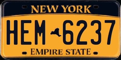 NY license plate HEM6237