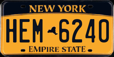 NY license plate HEM6240