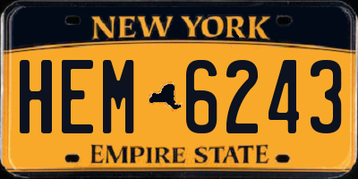 NY license plate HEM6243