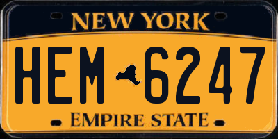NY license plate HEM6247