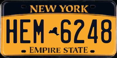 NY license plate HEM6248