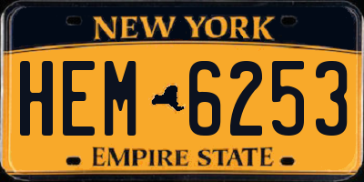 NY license plate HEM6253