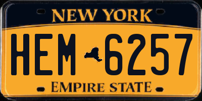 NY license plate HEM6257