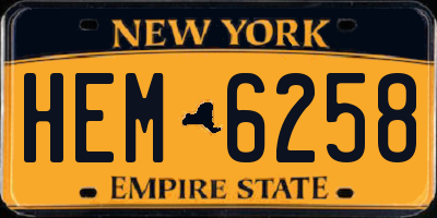NY license plate HEM6258