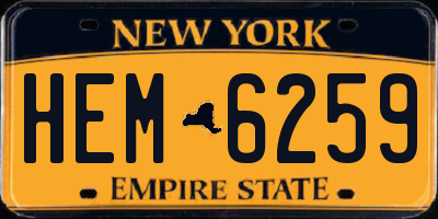 NY license plate HEM6259