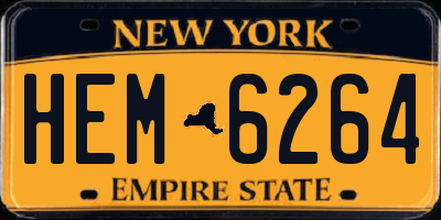NY license plate HEM6264