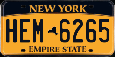 NY license plate HEM6265