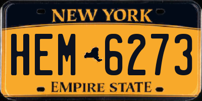 NY license plate HEM6273