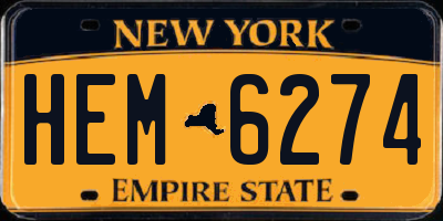 NY license plate HEM6274
