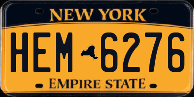 NY license plate HEM6276