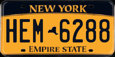NY license plate HEM6288