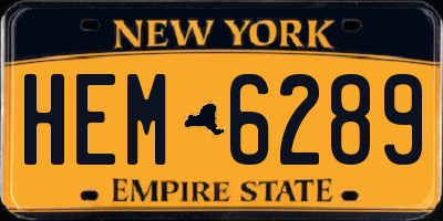 NY license plate HEM6289
