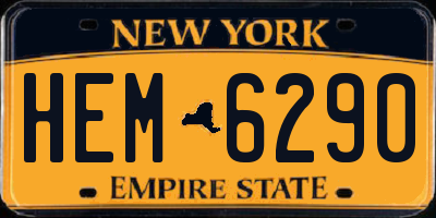 NY license plate HEM6290