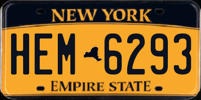 NY license plate HEM6293