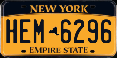 NY license plate HEM6296