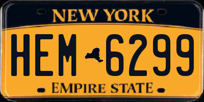 NY license plate HEM6299