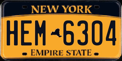 NY license plate HEM6304