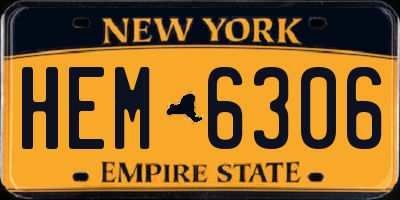 NY license plate HEM6306