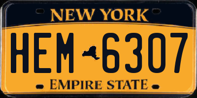 NY license plate HEM6307
