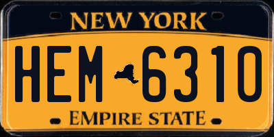 NY license plate HEM6310