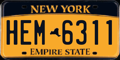 NY license plate HEM6311