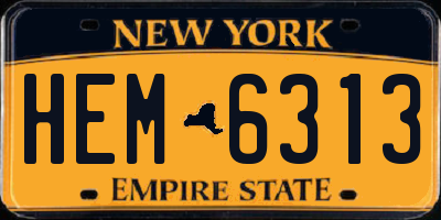 NY license plate HEM6313