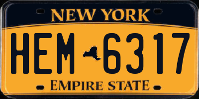 NY license plate HEM6317