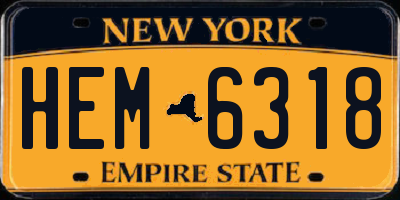 NY license plate HEM6318