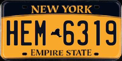NY license plate HEM6319