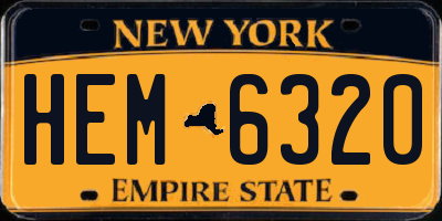 NY license plate HEM6320