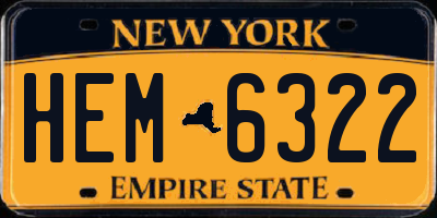 NY license plate HEM6322